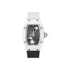 CRONUSART Women Automatic Watch Luxury Tonneau Ladies Mechanical Wristwatch Ceramic Case Fluororubber Strap 3D Relief Dial