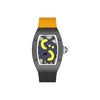 CRONUSART Women Automatic Watch Luxury Tonneau Ladies Mechanical Wristwatch Ceramic Case Fluororubber Strap 3D Relief Dial