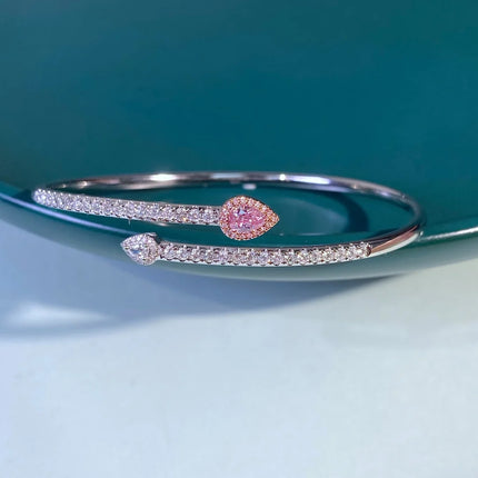 CZZL2024 Solid 18k GIA Natural 0.26ct Fancy Light Pink Diamonds I1 Bangles for Women or Men Fine Jewelries for Presents