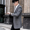 Casual Business Mens Blazers Autumn Slim Fit Long Sleeve Suit Jacket British Office Style Single Breasted Woolen Blazer Coat Men