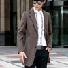 Casual Business Mens Blazers Autumn Slim Fit Long Sleeve Suit Jacket British Office Style Single Breasted Woolen Blazer Coat Men
