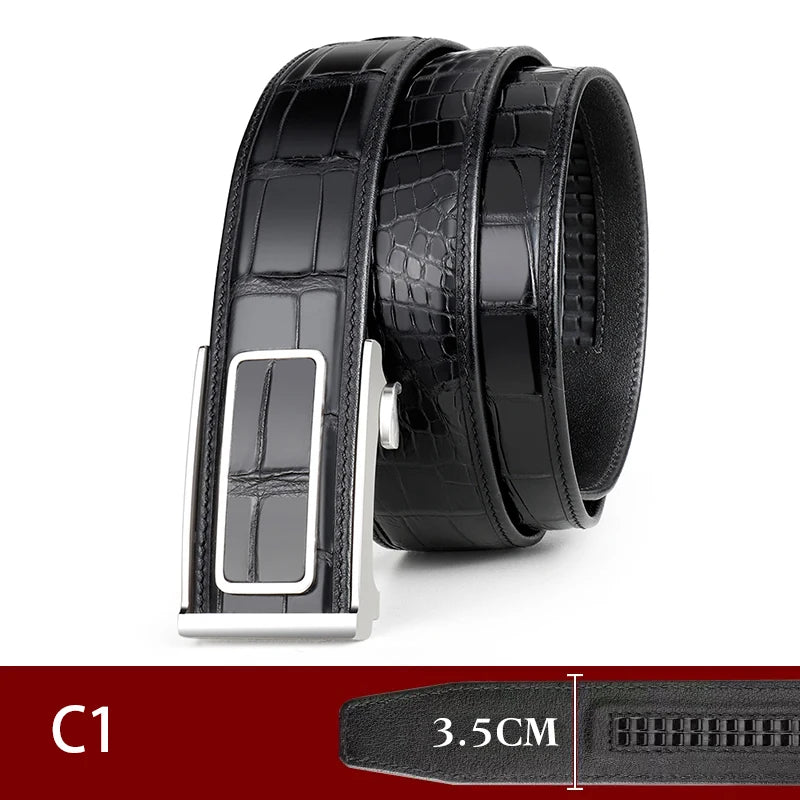 Crocodile belt men boys genuine leather automatic buckle high-end business leisure tide
