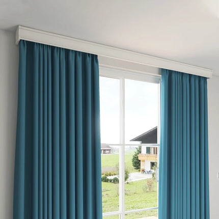 Curtain Double Tracks and Pelmet Ceiling or Wall Mounting Customize Lengthfor Living Room Bedroom