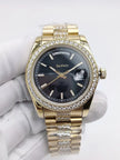 Elegant 36mm Watch for Ladies Diamond Case Strap Mechanical Movement Dual Calendar Ultimate Timepiece Accessory