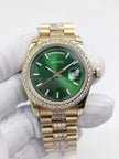 Elegant 36mm Watch for Ladies Diamond Case Strap Mechanical Movement Dual Calendar Ultimate Timepiece Accessory