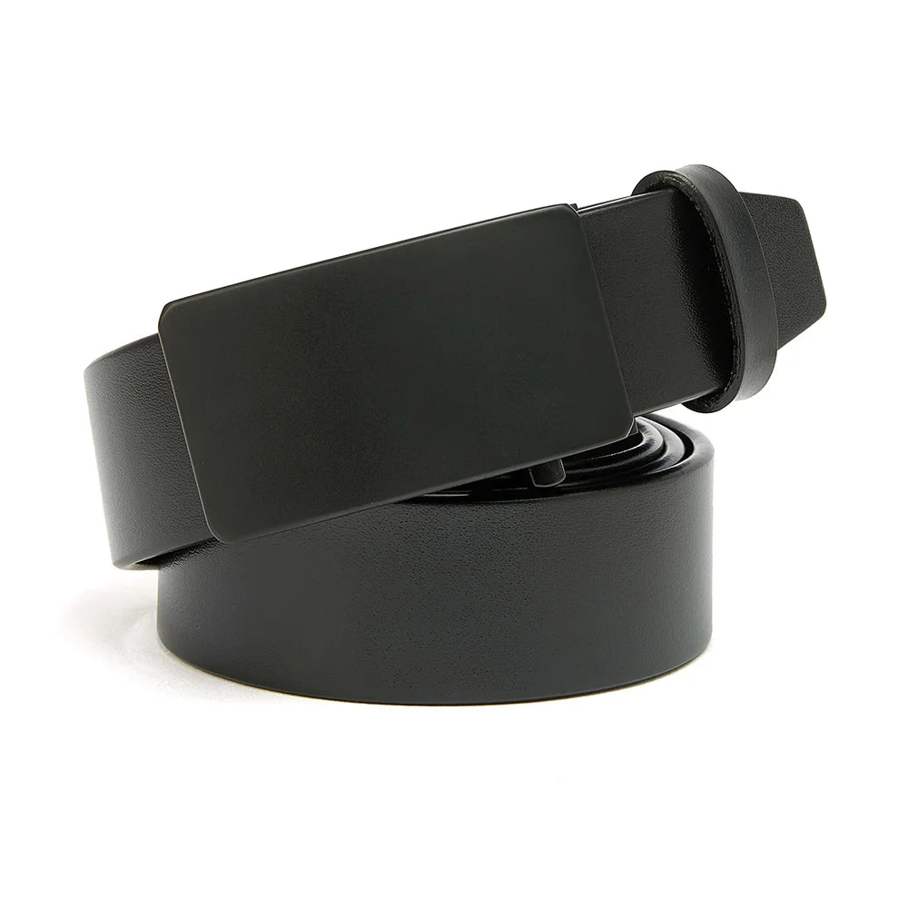 FAJARINA New Arrived Top Quality Cow Genuine Formal Automatic Buckle Men 3.5cm Width Men's Solid Cowskin Leather Belts Styles