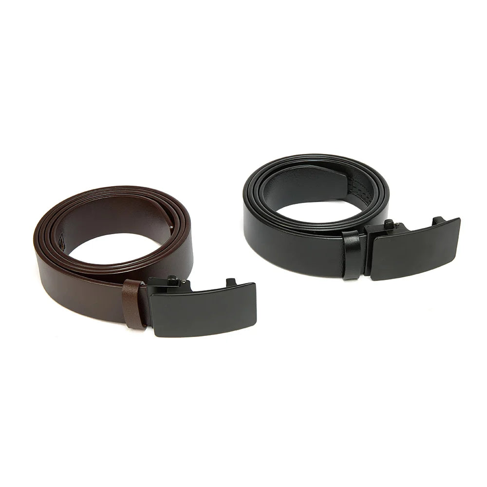 FAJARINA New Arrived Top Quality Cow Genuine Formal Automatic Buckle Men 3.5cm Width Men's Solid Cowskin Leather Belts Styles