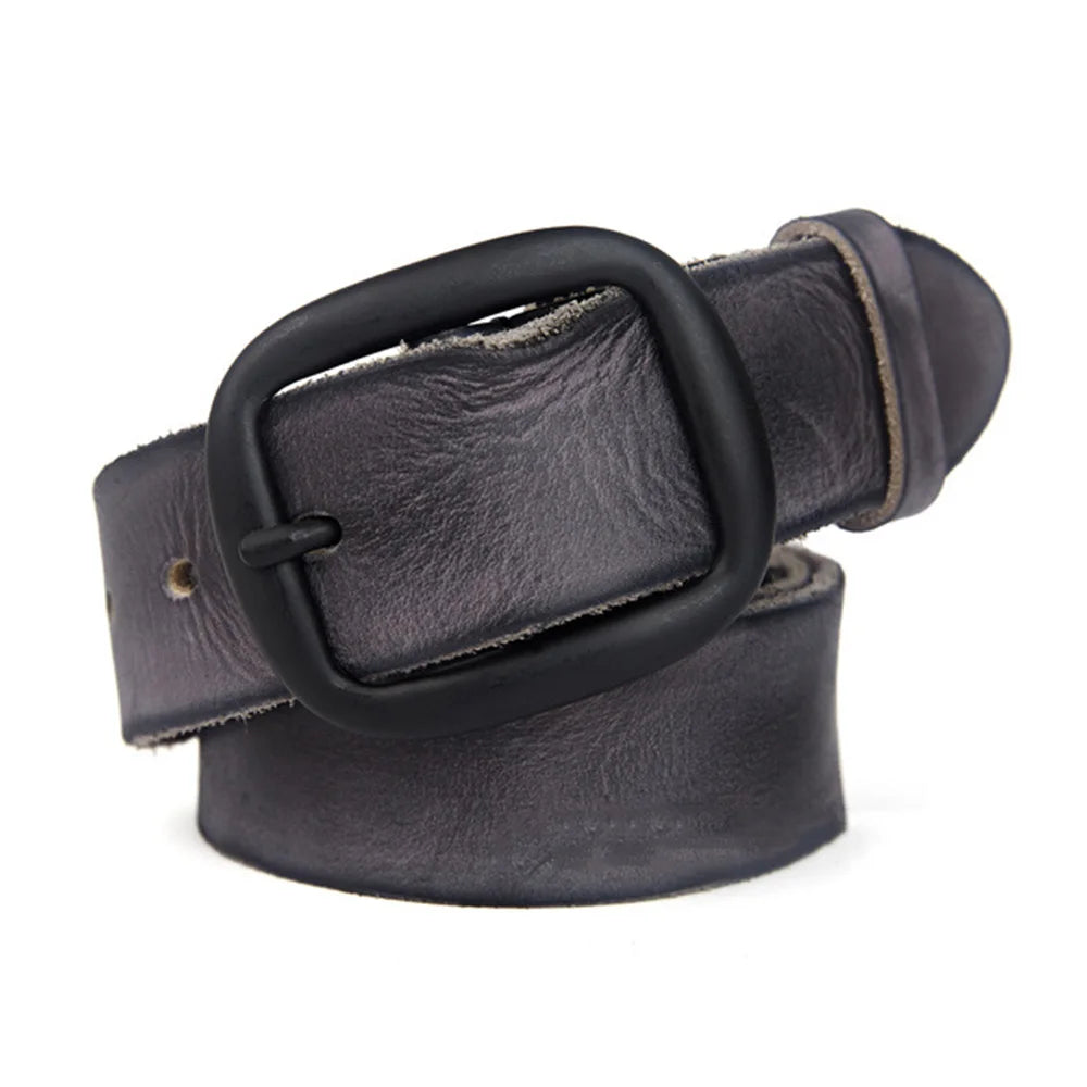 FAJARINA Top Quality Mens Personality Men's Folded Cowhide Genuine Leather Western Retro Styles Cow Skin Belts for Men N17FJ091