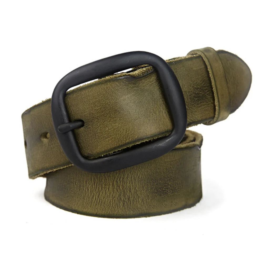 FAJARINA Top Quality Mens Personality Men's Folded Cowhide Genuine Leather Western Retro Styles Cow Skin Belts for Men N17FJ091
