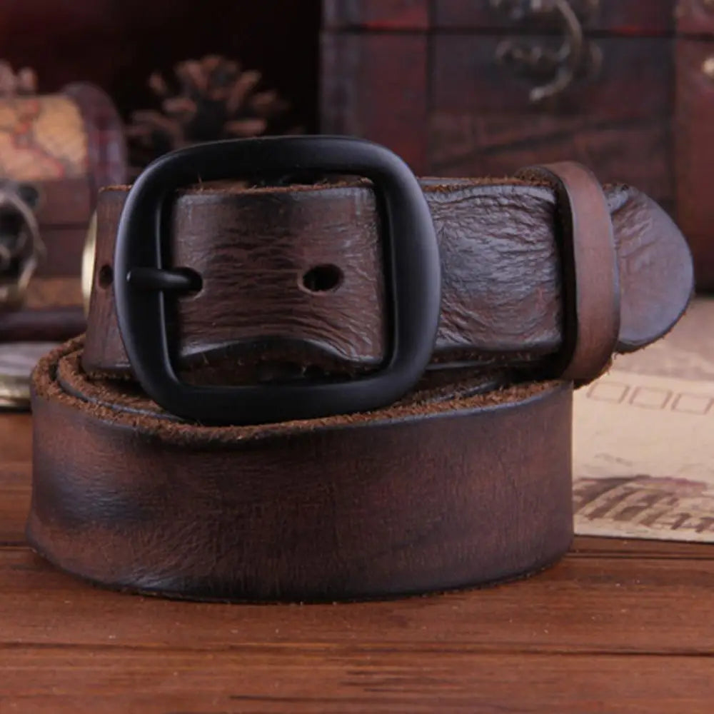 FAJARINA Top Quality Mens Personality Men's Folded Cowhide Genuine Leather Western Retro Styles Cow Skin Belts for Men N17FJ091