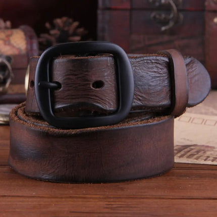 FAJARINA Top Quality Mens Personality Men's Folded Cowhide Genuine Leather Western Retro Styles Cow Skin Belts for Men N17FJ091