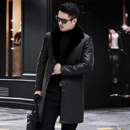 Genuine Deerskin Leather Jacket Men Winter Jackets 2024 Mink Fur Liner Coats Coat Warm Clothes Jaqueta SGG723