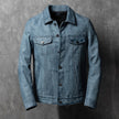 Genuine Vintage Leather Biker Jackets Mens Short Loose Single Breasted Turn-Down Collar Pockets Natural Cowhide Hip Hop Coat