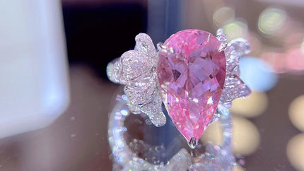 HN Morganite Ring 4.68ct Fine Jewelry 18K Gold 100% Natural Pink Beryl Heliodor Morganite Jewellery for women Fine Ring