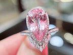 HN2024 Morganite Ring 3.66ct Fine Jewelry 18K Gold 100% Natural Pink Beryl Heliodor Morganite Jewellery for women Fine Ring
