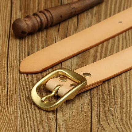 Handmade Belt Buckles for Men Thick Natural Vegetable Tanned Leather Leather Pin Buckle Mens Waist Belt Men's Belt Gifts for Men