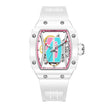 Haofa Ladies Automatic Watch Hollow Colorful Dial Ceramic Bezel Sapphire Waterproof Mechanical Watch Skeleton Women's Watch 1991