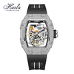 Haofa Ladies Automatic Watch Hollow Kangaroo Dial Luxury Diamond Bezel Sapphire Mirror Waterproof Mechanical Women's Watch 1992