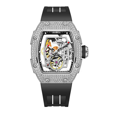 Haofa Ladies Watch Kangaroo Automatic Movement Luminous Diamond Hollow Skeleton straight in Fashion Women Luxury Wristwatch 1992