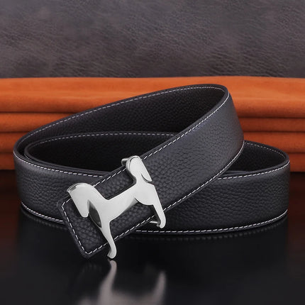 High Quality Belt Men's Men's Luxury Designer Leather Smooth Buckle Cowhide Fashion Classic Exquisite Waist Strap Ceinture Homme