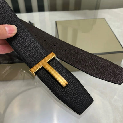 High Quality Designer Belts Men Fashion T Letter Luxury Famous Genuine Leather Belt Jeans Formal Cowskin Black Waist Strap 3.8cm