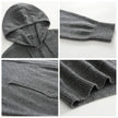 Hooded~Cashmere Sweater Men's 100% Pure Cashmere Cardigan Knitted Sweater Coat