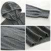 Hooded~Cashmere Sweater Men's 100% Pure Cashmere Cardigan Knitted Sweater Coat