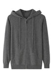 Hooded~Cashmere Sweater Men's 100% Pure Cashmere Cardigan Knitted Sweater Coat