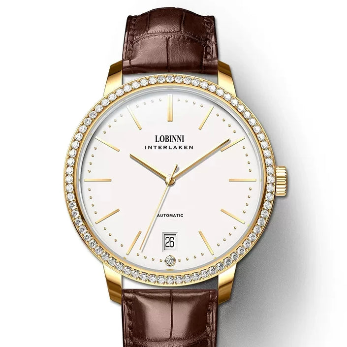 LOBINNI 8.5MM ultra-thin Women Watch Sapphire Glass Waterproof 50M Automatic Mechanical Watches Miyota 9015 Movement Lady Watch