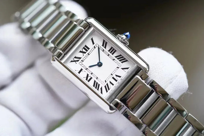 Lady tank style quarz movement watches with steel and leather strap from BV factory