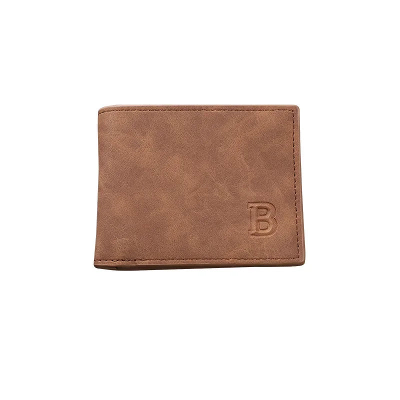 Light Face Soft Leather Mens Horizontal Multifunctional Walle Mens Short Wallet Fashion