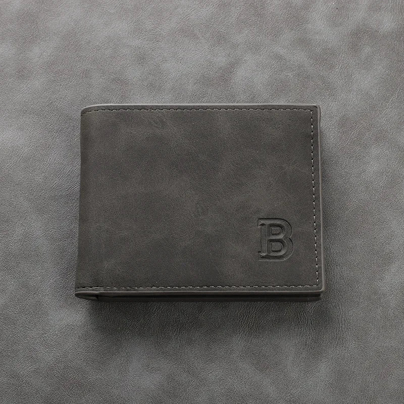 Light Face Soft Leather Mens Horizontal Multifunctional Walle Mens Short Wallet Fashion
