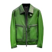 Luxury Brand Green Real Cowhide Genuine Leather Jacket Men Motorcycle Coat Mens Biker Clothes Spring Autumn Asian Size 5XL