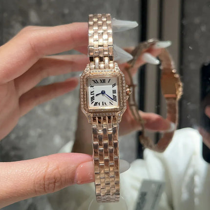Luxury Quartz Elegant Diamond Stainless Steel Women's Watch 2024 High Quality Movement Women's Watch Yellow Gold Ladies Watch