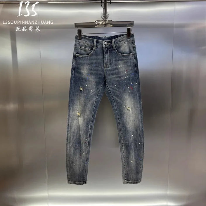 M03610   Fashion Men's Jeans 2024 Runway Luxury famous Brand European Design party style
