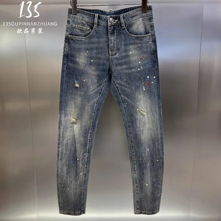 M03610   Fashion Men's Jeans 2024 Runway Luxury famous Brand European Design party style
