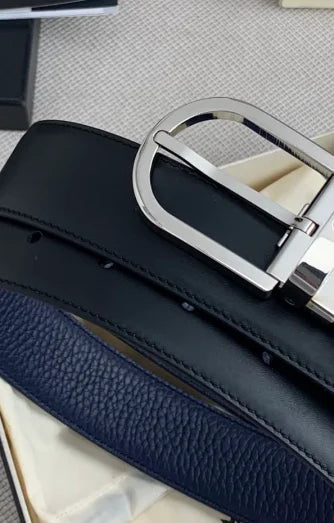 MB 185651 leather belt first layer cowhide Alloy steel Craftsman girdle waist band
