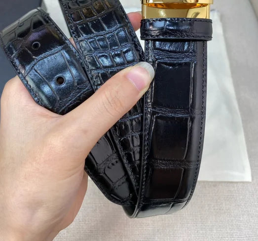 MB 185658 leather belt first layer cowhide Alloy steel Craftsman girdle waist band