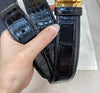 MB 185658 leather belt first layer cowhide Alloy steel Craftsman girdle waist band