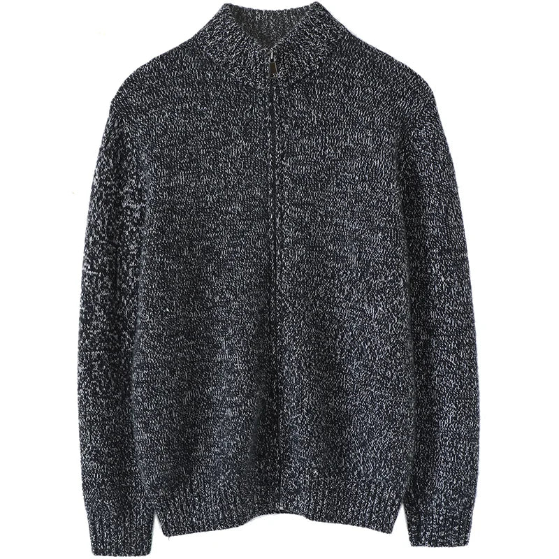 Men Cardigan Design Fashion Sweater Winter Warm Luxury 100% Cashmere Smart Casual Thick O-Neck  Computer Knitted