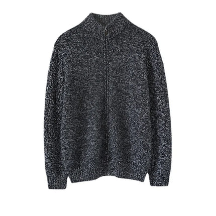 Men Cardigan Design Fashion Sweater Winter Warm Luxury 100% Cashmere Smart Casual Thick O-Neck  Computer Knitted