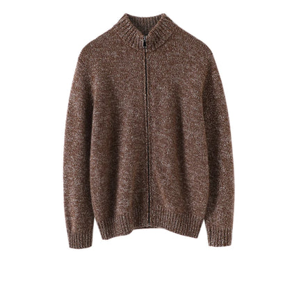 Men Cardigan Design Fashion Sweater Winter Warm Luxury 100% Cashmere Smart Casual Thick O-Neck  Computer Knitted