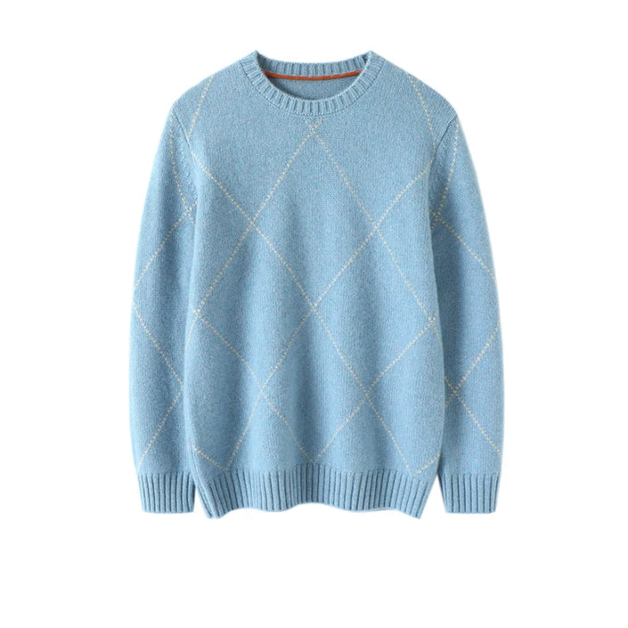 Men Design Fashion Sweater  Winter Warm Luxury 100% Cashmere Smart Casual  Computer Knitted  O-Neck  Man Clothes