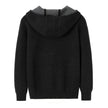 Men's 100% pure cashmere hooded zippered cardigan sweater, double layer thickened jacket, produced in Ordos city