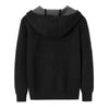 Men's 100% pure cashmere hooded zippered cardigan sweater, double layer thickened jacket, produced in Ordos city