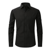 Men's Casual Fashion Classic Basic Business Solid Color Long Sleeved white Shirt Pink Green Red Orange Blue High Quality Shirts