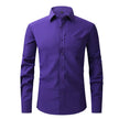 Men's Casual Fashion Classic Basic Business Solid Color Long Sleeved white Shirt Pink Green Red Orange Blue High Quality Shirts