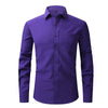Men's Casual Fashion Classic Basic Business Solid Color Long Sleeved white Shirt Pink Green Red Orange Blue High Quality Shirts