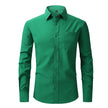 Men's Casual Fashion Classic Basic Business Solid Color Long Sleeved white Shirt Pink Green Red Orange Blue High Quality Shirts