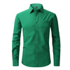 Men's Casual Fashion Classic Basic Business Solid Color Long Sleeved white Shirt Pink Green Red Orange Blue High Quality Shirts